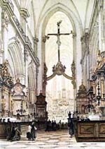 inside St. Mary's church in Krakow