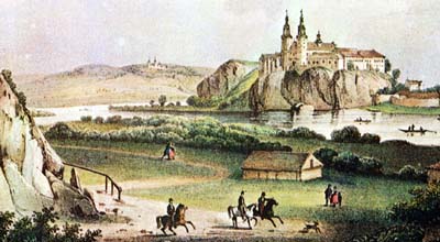 Tyniec Abbey, the 19th-century illustration