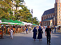 street cafe at Krakow's central square street cafe at Krakow's central square