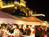 Krakow Christmas market at night Christmas market in Krakow