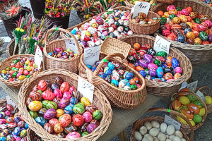 Pisanki decorations at Easter Market