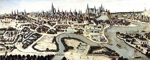 Panoramic view of Krakow in the 18th century