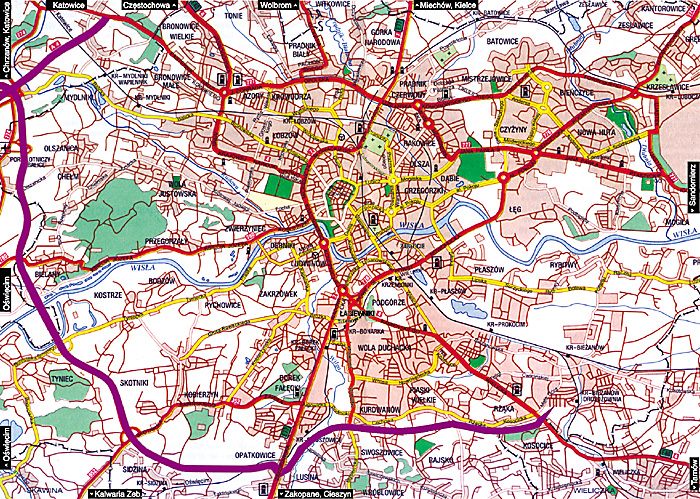 krakkó térkép City of Krakow street map krakkó térkép