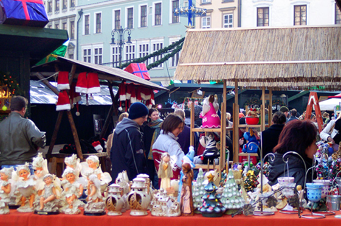 shopping at Christmas market in Krakow