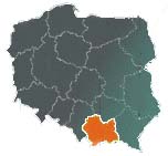 the Malopolska province on the map of Poland