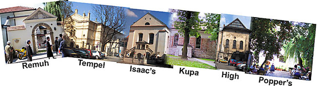 Six synagogues of Krakow in Poland Krakow synagogues