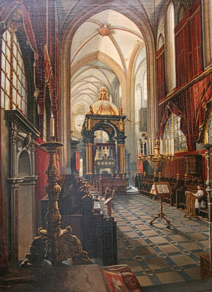 The chancel of the Krakow Cathedral in the mid-19th century