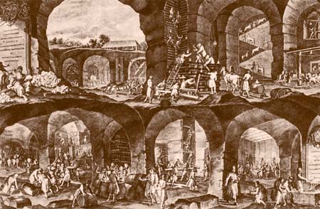 Wieliczka salt mine in the 18th-century